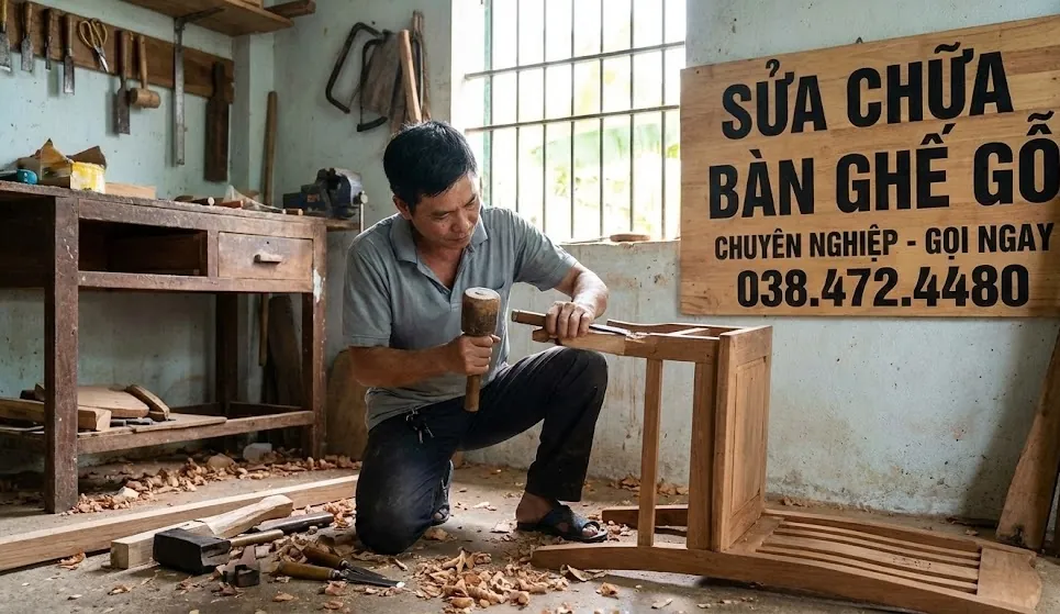 Dịch vụ sửa chữa bàn ghế gỗ chuyên nghiệp tại Hà Nội