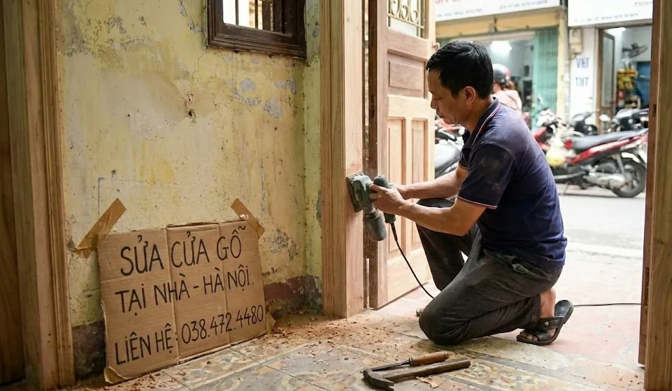 Quy trình sửa cửa gỗ chuyên nghiệp