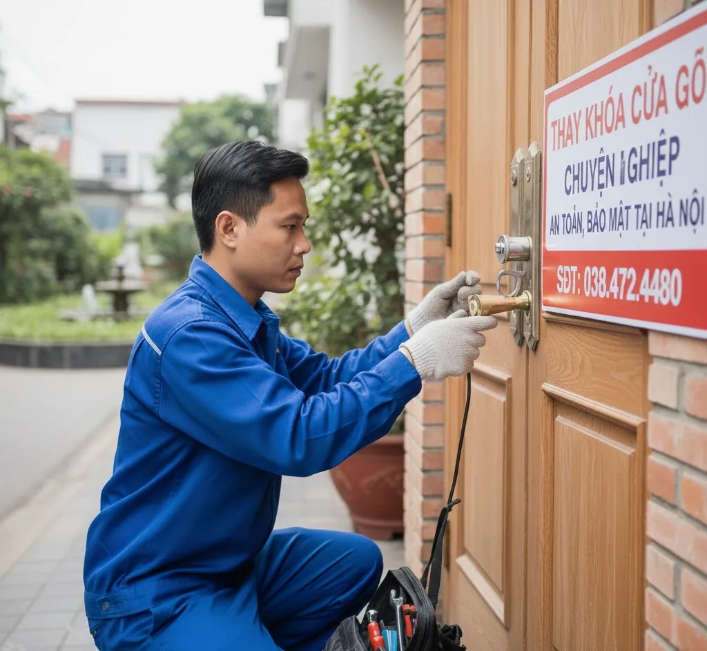 Quy trình thay khóa cửa gỗ 4 bước chuyên nghiệp
